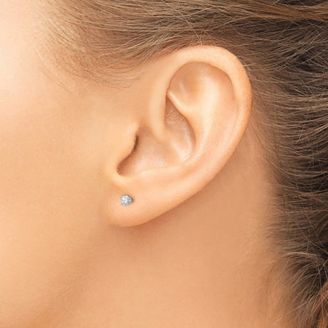 14k White Gold Madi K 3MM CZ Earrings