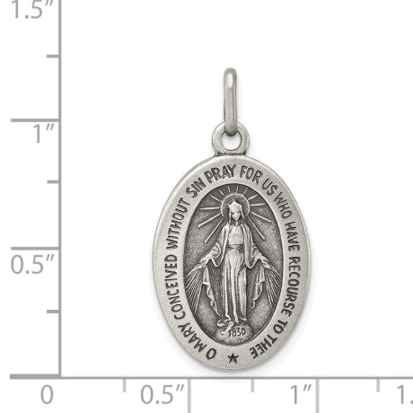 Sterling Silver Antiqued Miraculous Medal