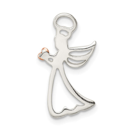 Sterling Silver & Rose Enamel LOVE YOU MORE Heart Pe