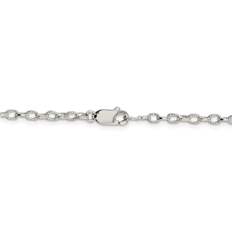 Sterling Silver 3mm Fancy Patterned Rolo Chain