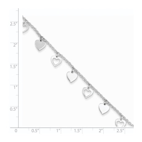 Sterling Silver w/ Hearts Bracelet