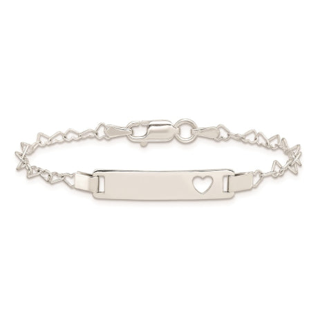 Sterling Silver Heart Baby ID Bracelet
