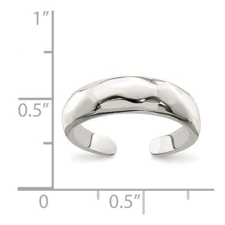 Sterling Silver Solid Polished Domed Toe Ring