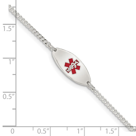 Sterling Silver Enameled Medical Jewelry Bracelet