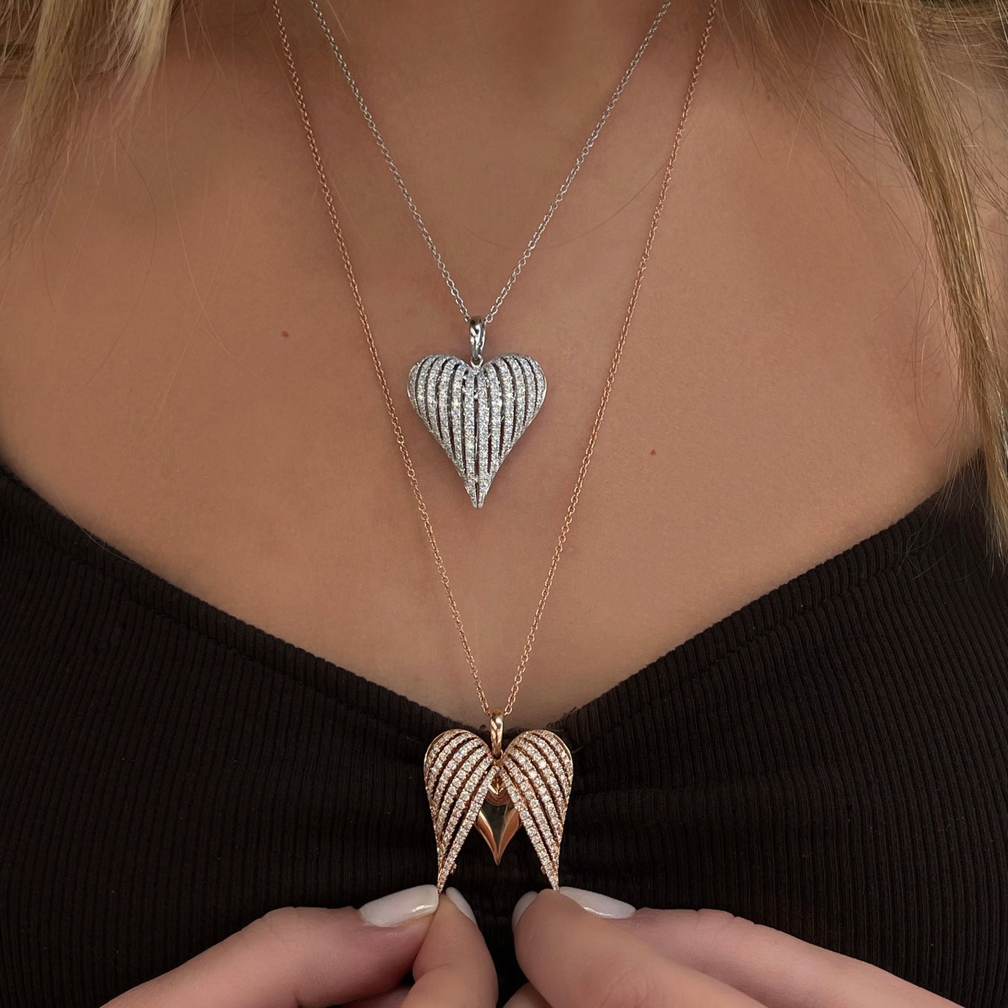 Angel Heart Large Diamond Pendant