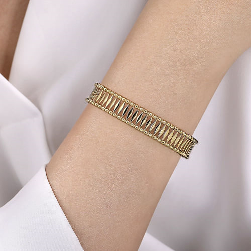 Gabriel & Co | 14K Yellow Gold Bujukan Cuff Bracelet