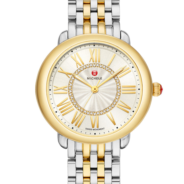Michele Serein Mid Two-Tone 18K Gold Diamond Dial Watch  display picture 2