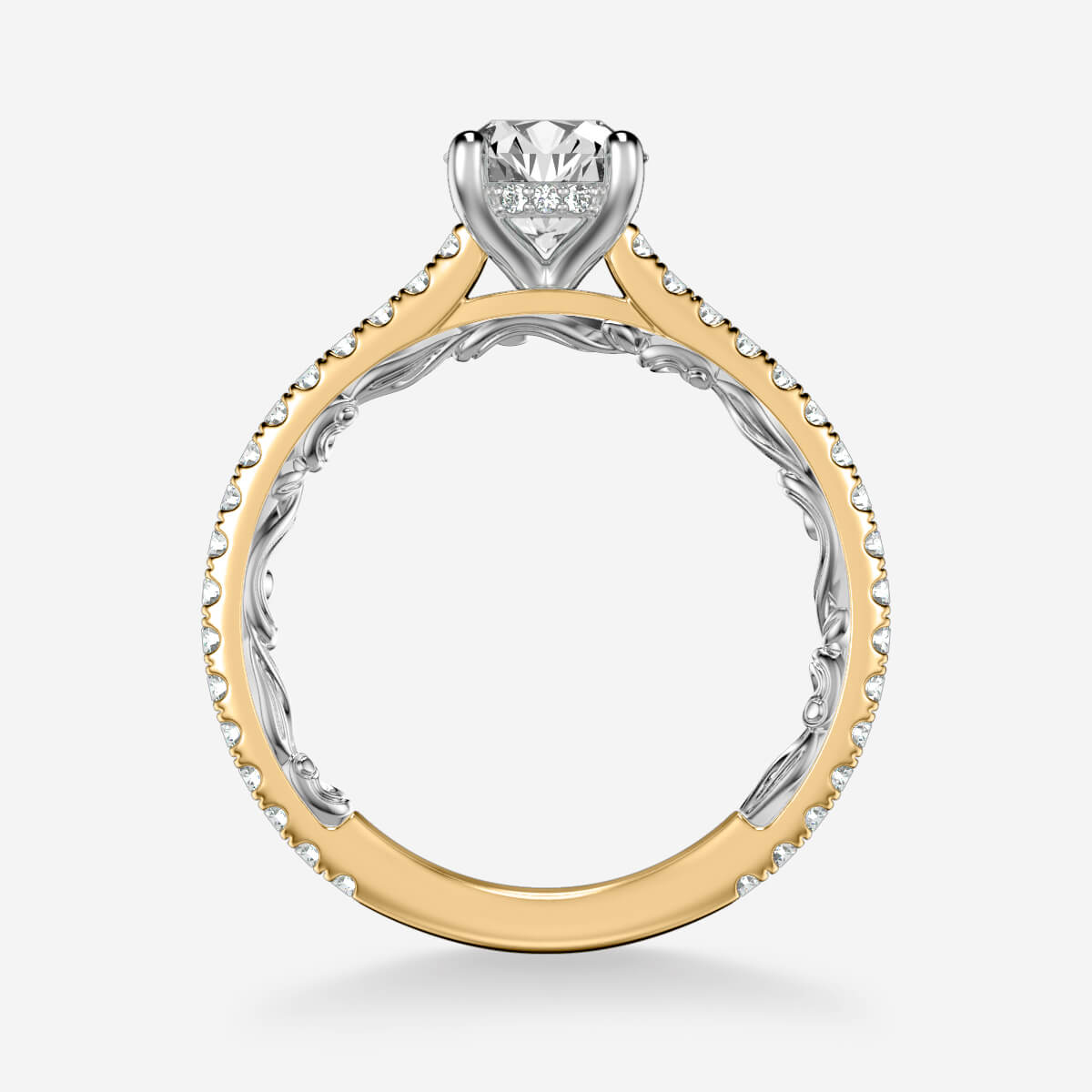 Sonya N Rings Sonya Lyric Collection Classic Side Stone Diamond Engagement Ring ...