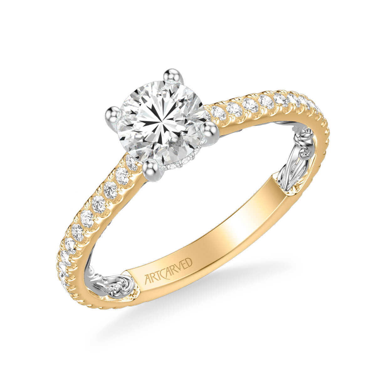 Sonya N Rings Sonya Lyric Collection Classic Side Stone Diamond Engagement Ring ...