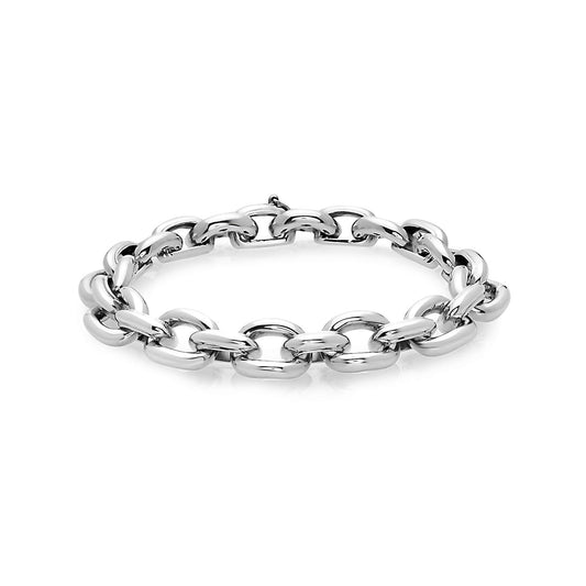 Silver Oval Link Bracelet