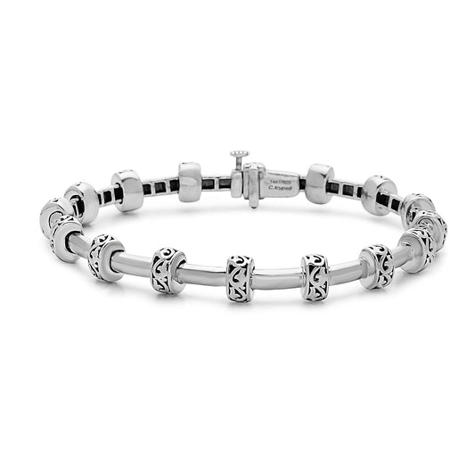 Silver Ivy Small Tube Bracelet