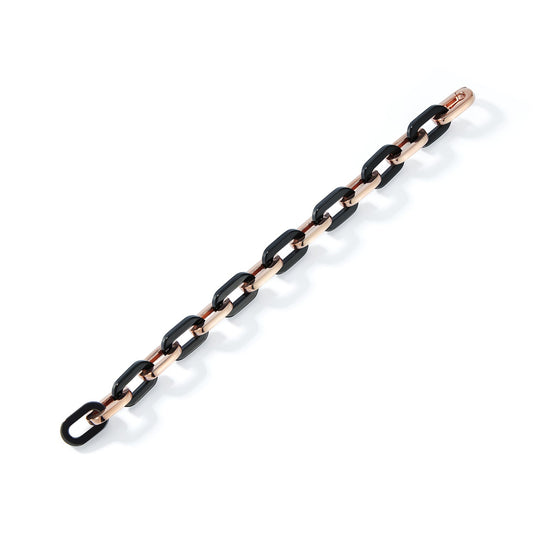 Gold Ceramique Square Link Bracelet