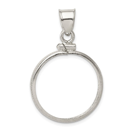 Wideband Distinguished Coin Jewelry Sterling Silver Polished 21.1 x 2mm $0.05 Screw Top Coin Bezel Pendant