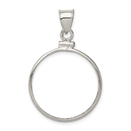Wideband Distinguished Coin Jewelry Sterling Silver Polished 24.1 x 1.7mm $0.25 Screw Top Coin Bezel Pendant