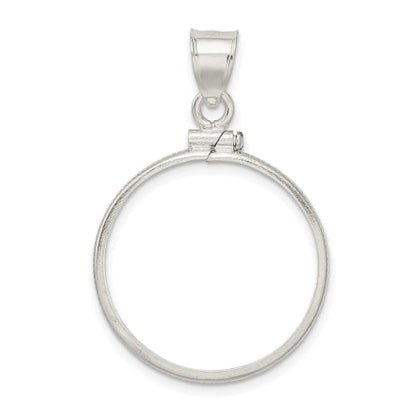 Wideband Distinguished Coin Jewelry Sterling Silver Polished 24.1 x 1.7mm $0.25 Screw Top Coin Bezel Pendant