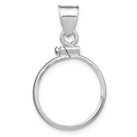 Wideband Distinguished Coin Jewelry Sterling Silver Polished 18 x 1.2mm $0.10 Screw Top Coin Bezel Pendant