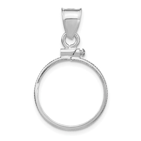 Wideband Distinguished Coin Jewelry Sterling Silver Polished 18 x 1.2mm $0.10 Screw Top Coin Bezel Pendant