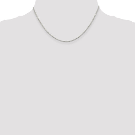 Sterling Silver Rhodium-plated 1.1mm Box Chain