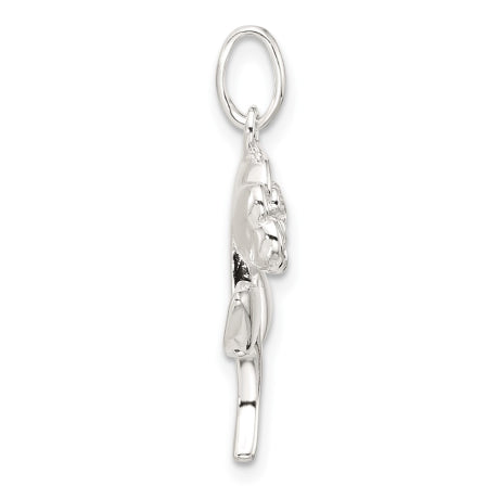 Sterling Silver Rose Pendant