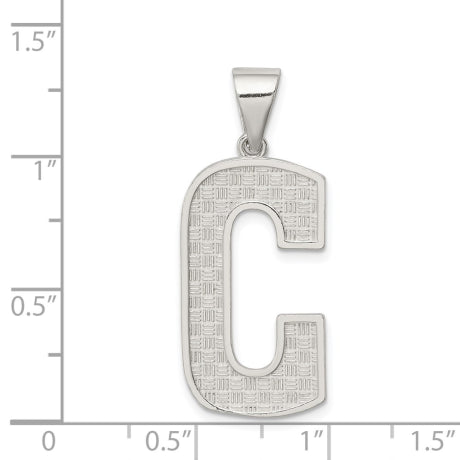 Sterling Silver Letter C Initial Pendant