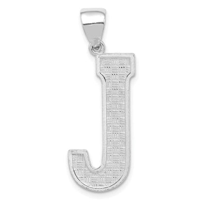 Sterling Silver Letter J Initial Pendant