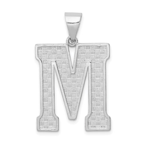 Sterling Silver Letter M Initial Pendant