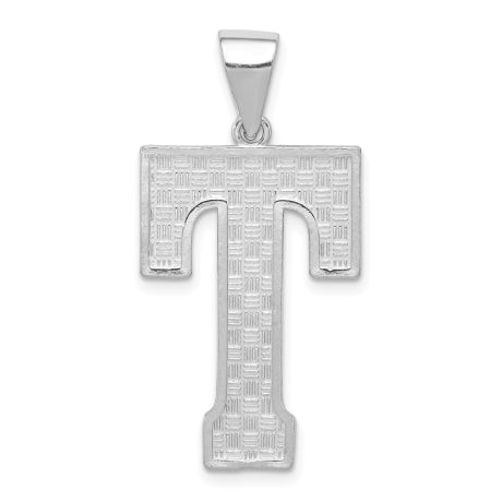 Sterling Silver Letter T Initial Pendant