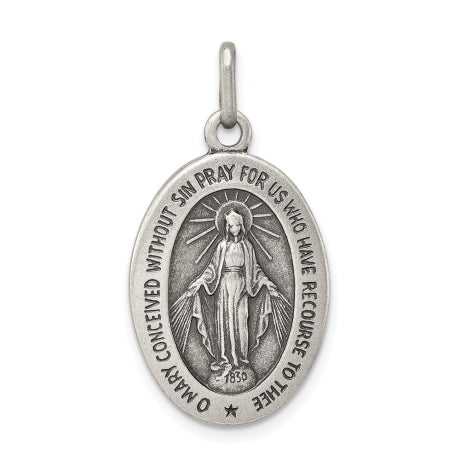 Sterling Silver Antiqued Miraculous Medal