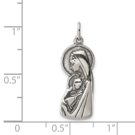Sterling Silver Blessed Mary & Child Jesus Charm