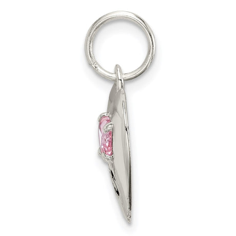 Sterling Silver Big Sis CZ Heart Charm