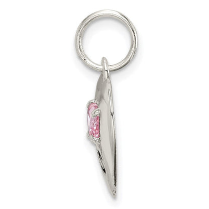 Sterling Silver Big Sis CZ Heart Charm