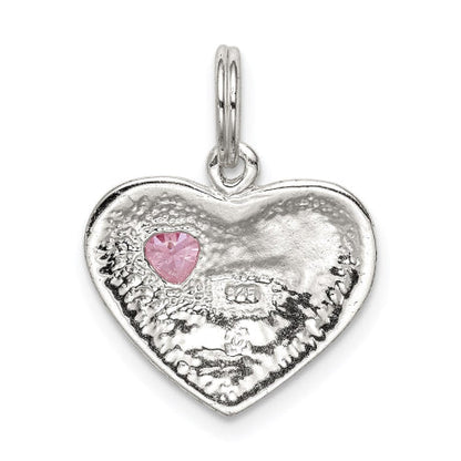 Sterling Silver Big Sis CZ Heart Charm