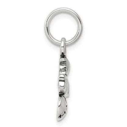 Sterling Silver Antique I (heart) Softball Charm