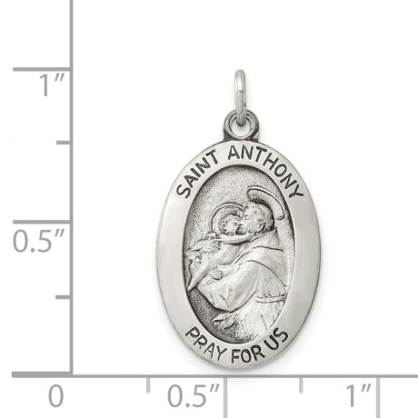 Sterling Silver Antiqued Saint Anthony Medal