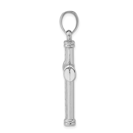 Sterling Silver Rhodium-plated Diamond -cut Reversible Cross Pendant