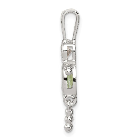 Sterling Silver CZ & August Glass Boy Pendant