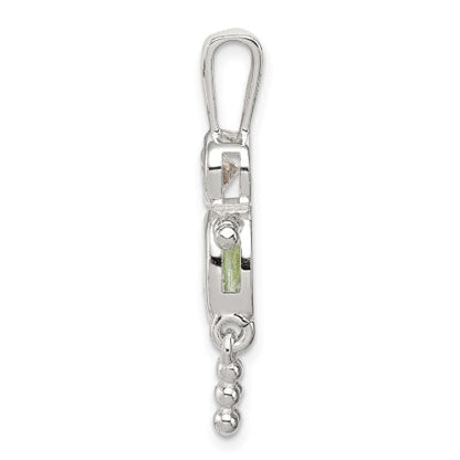 Sterling Silver CZ & August Glass Boy Pendant