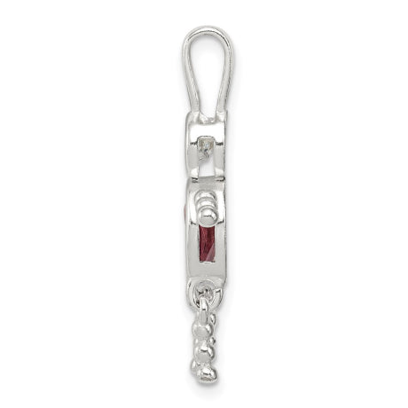 Sterling Silver CZ & June Glass Boy Pendant