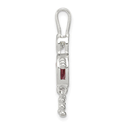 Sterling Silver CZ & June Glass Boy Pendant