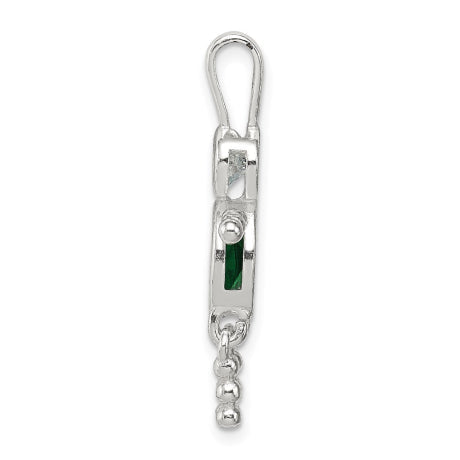 Sterling Silver CZ & May Glass Boy Pendant