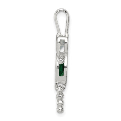 Sterling Silver CZ & May Glass Boy Pendant