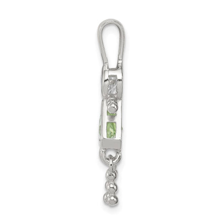 Sterling Silver CZ & August Glass Girl Pendant