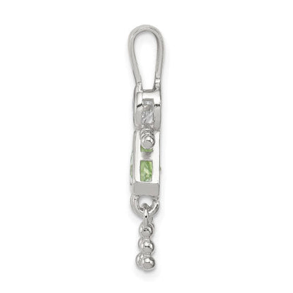 Sterling Silver CZ & August Glass Girl Pendant