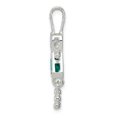 Sterling Silver CZ & May Glass Girl Pendant