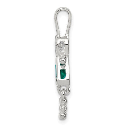 Sterling Silver CZ & May Glass Girl Pendant