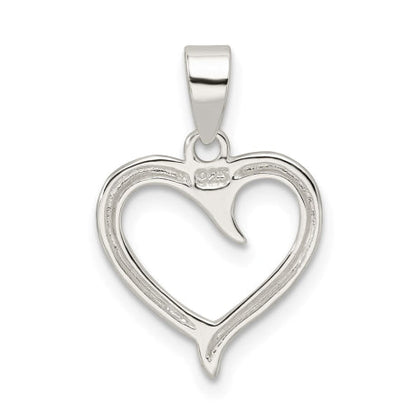 Sterling Silver Polished Fancy Open Heart Pendant