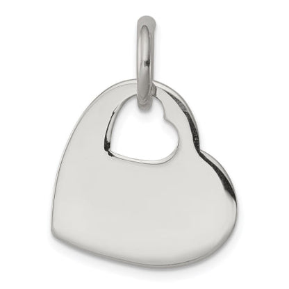 Sterling Silver Heart w/Cut Out Heart Charm