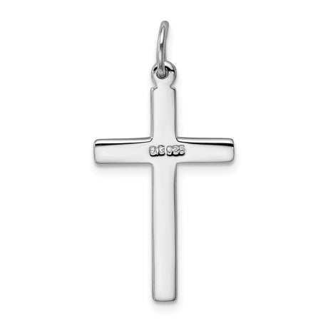 Sterling Silver Rhodium-plated Cross Pendant