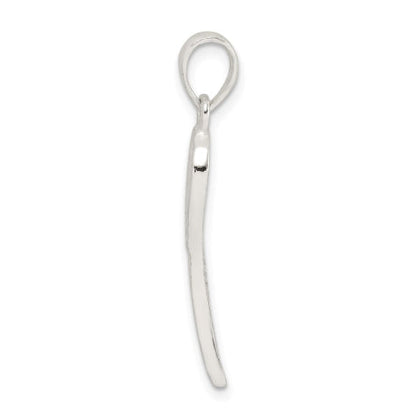Sterling Silver Polished and Textured Angel Wing Pendant