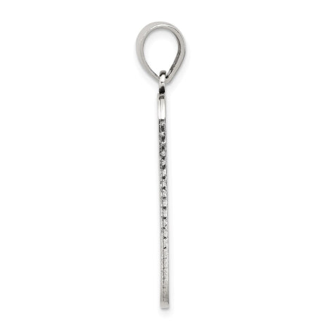 Sterling Silver Antiqued Good Luck Icon Tag Pendant